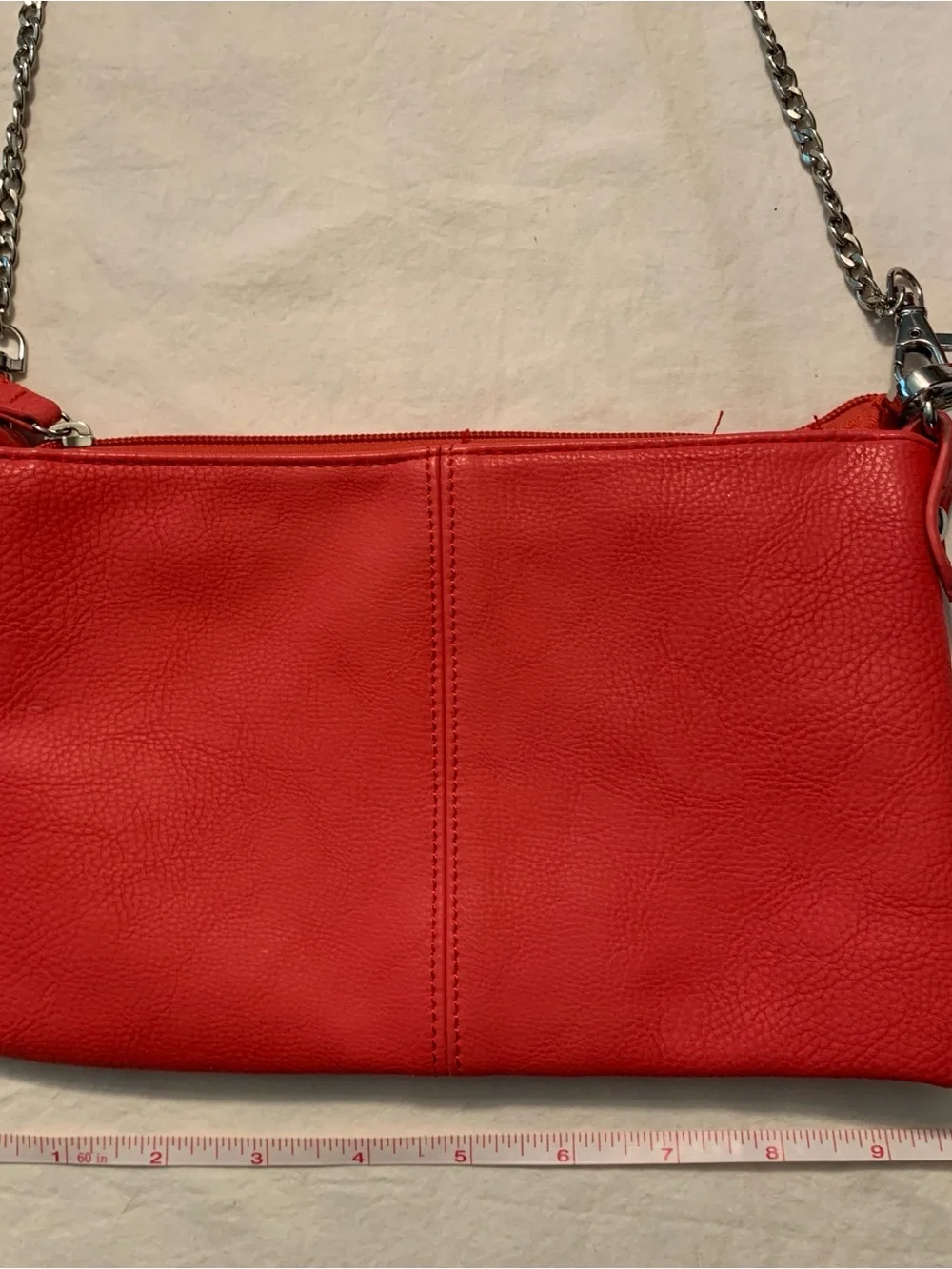 Charming Charlie Coral-Red Chain Strap Wristlet
